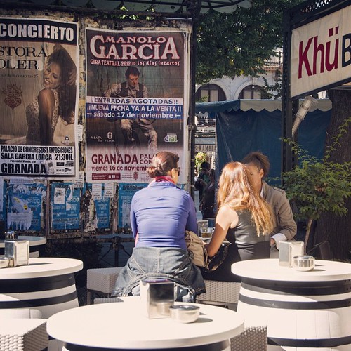 2012     #Travel #Memories #Throwback #2012 #Autumn #Granada #Spain    ... #Square #Plaza #Outdoor #Cafe #Bar #Coffee #Break #Peoples #Poster ©  Jude Lee