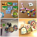 recycled images, juice carton wallets, button braclets, xmas card boxes