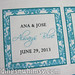 Custom Square Blue Damask Wedding Favor Label Sticker <a style="margin-left:10px; font-size:0.8em;" href="http://www.flickr.com/photos/37714476@N03/9465648727/" target="_blank">@flickr</a>