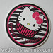 Hello Kitty Cupcake with Zebra Print Custom Favor Cupcake Tag for Birthday <a style="margin-left:10px; font-size:0.8em;" href="http://www.flickr.com/photos/37714476@N03/9469554216/" target="_blank">@flickr</a>