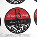 Custom Round Red Black & White Damask Wedding Favor Label/Sticker with Initial or Monogram <a style="margin-left:10px; font-size:0.8em;" href="http://www.flickr.com/photos/37714476@N03/9465740543/" target="_blank">@flickr</a>