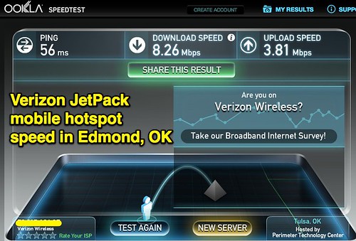 Verizon JetPack mobile hotspot speed in by Wesley Fryer, on Flickr