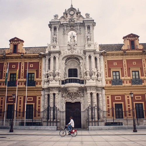 2012     #Travel #Memories #Throwback #2012 #Autumn #Sevilla #Spain  ...   #Old #Building #Street #Man #Bicycle ©  Jude Lee