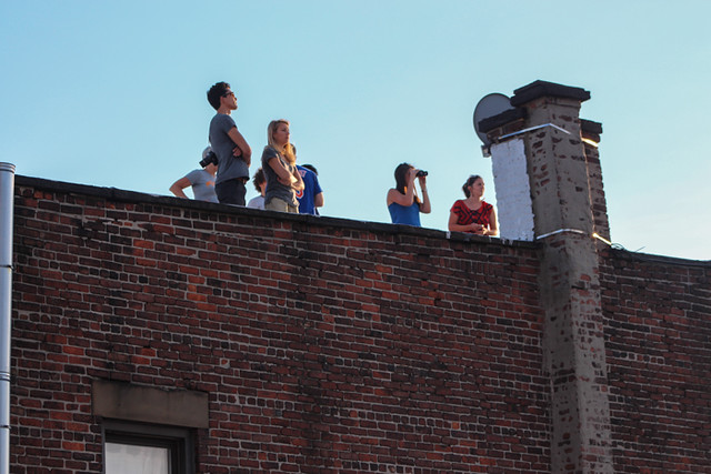 Star watching from the roof.