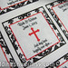 Red Black and White Damask Religious Cross Wedding Favor Label Sticker <a style="margin-left:10px; font-size:0.8em;" href="http://www.flickr.com/photos/37714476@N03/9469555760/" target="_blank">@flickr</a>
