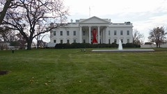 World AIDS Day - Red Ribbon on the White House Portico 33924