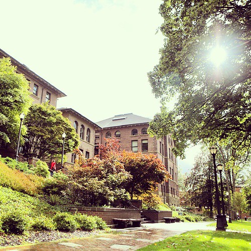 Perfect Northwest weather for students' first day back: Rain all day but with ample sunbreaks.