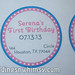Pink and Blue with Dotted Border Custom First Birthday Return Address Label Envelope Seal <a style="margin-left:10px; font-size:0.8em;" href="http://www.flickr.com/photos/37714476@N03/9468756588/" target="_blank">@flickr</a>