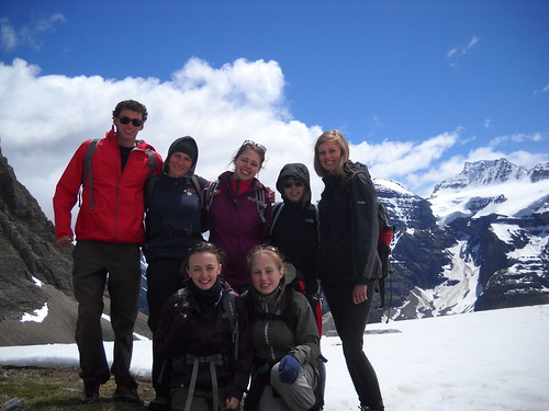 Matt and the Banff team of volunteers on an early season hike in the park