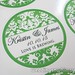 Green Damask "Love is Brewing" Custom Wedding Favor Tag <a style="margin-left:10px; font-size:0.8em;" href="http://www.flickr.com/photos/37714476@N03/19477169170/" target="_blank">@flickr</a>