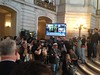 Cheers at City hall as @jaketapper @JeffreyToobin says #Doma is no more #scotus #prop8 #lgbt