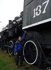 ITV News Central transport correspondent Keith Wilkinson with giant steam locomotive in Ontario, Canada (Keith Wilko) Tags: ontario canada news transport central reporter loco keith trains steam locomotive steamrailway journalist 137 itv wilkinson steamtrains correspondent centralnews keithwilkinson wilkinsonkeith
