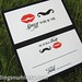 Red & Black Mustache and Lips Custom Wedding Place Cards Escort Cards Mr & Mrs <a style="margin-left:10px; font-size:0.8em;" href="http://www.flickr.com/photos/37714476@N03/19044197893/" target="_blank">@flickr</a>