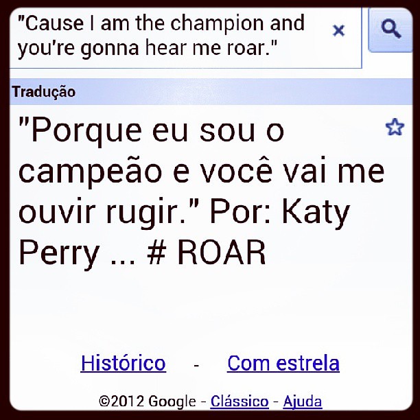 Em seu #4 Teaser do novo Single #ROAR do álbum #PRISM ... Katy Perry mostra um trecho do seu refrão musical ...