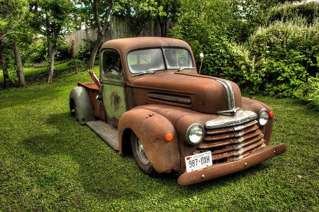 old classic canon rust pickuptruck hotrod custom hdr canning 1947fordmercury