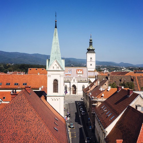 8      2013   #Travel #Memories #Throwback #2013 #Autumn #Zagreb #Croatia   #Old #Town #Landscape #View #Street #Church #Roof #Tile #Pattern ©  Jude Lee