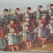 North Korea rare vintage DPRK propaganda photo from 1971 showing old-school children's performance - "Smiles and Accordions"