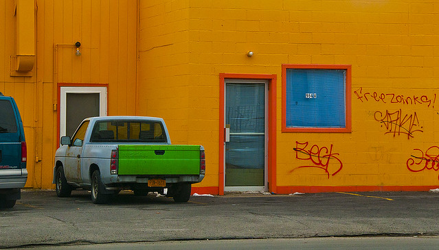 ny colorful nissan pickuptruck backdoor schenectady freezoinks