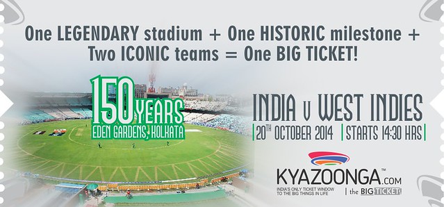 Kyazoonga.com: Buy tickets for India vs West Indies 5th ODI, Kolkata