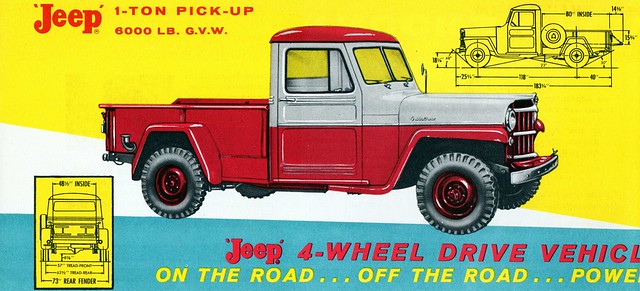truck 1 jeep pickup 1956 brochure ton willys 1ton