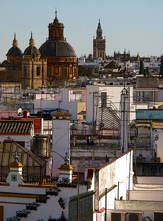 Seville - Views of the 'Giralda' across the rooftops