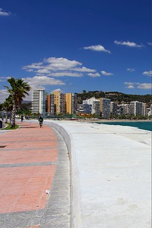 Málaga, Spain - looking onto one of the town beaches