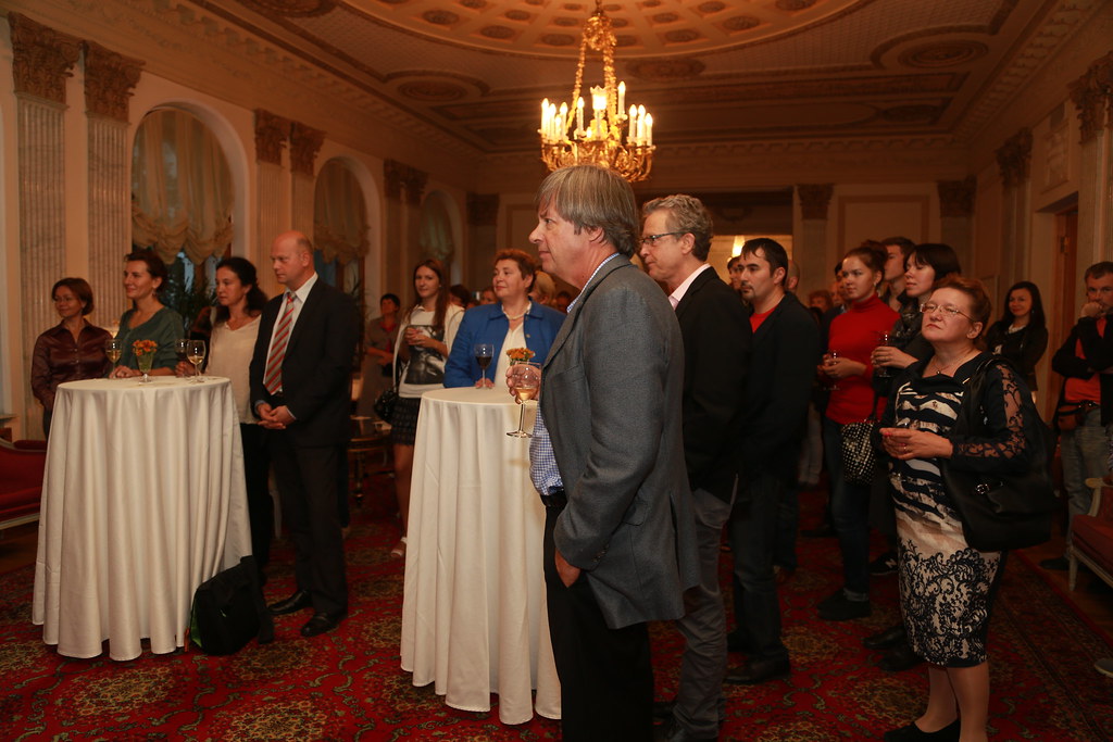 : At the reception at the U.S. Consul General Residence