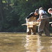 Haywood Community College students helps with kick seine
