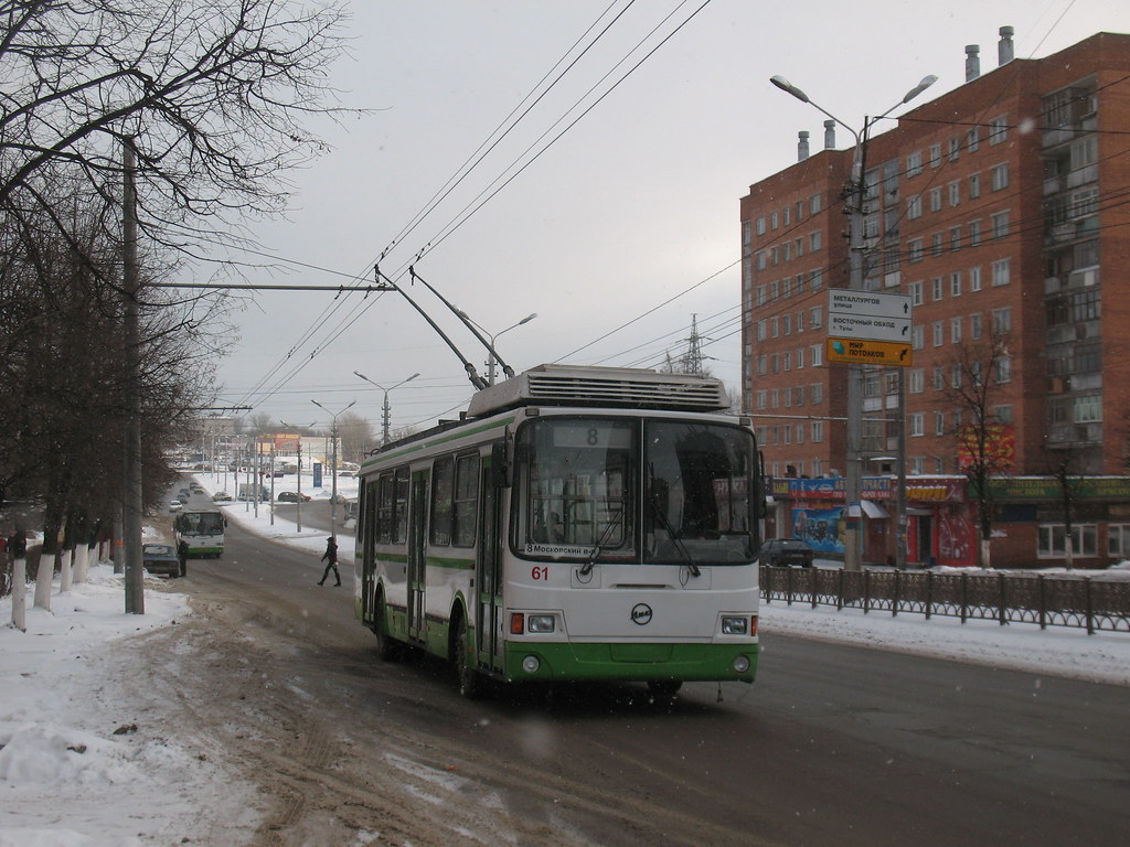 : Tula trolleybus 61 LiAZ-5280 build in 2006. Seen at new line operated in 2008-2015