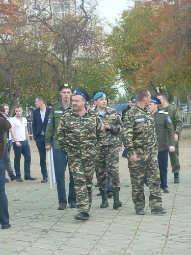 Pro-Putin guys at the Peace March. So-called Cossacks, I guess. ©  Copper Kettle