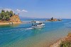 Macedonia, coaster sailing out of Nea Potidaia canal, Kassandra, Chalkidiki, Toroneos bay  #Μacedonia