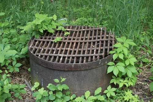 Steel grate cover to steam tunnels below