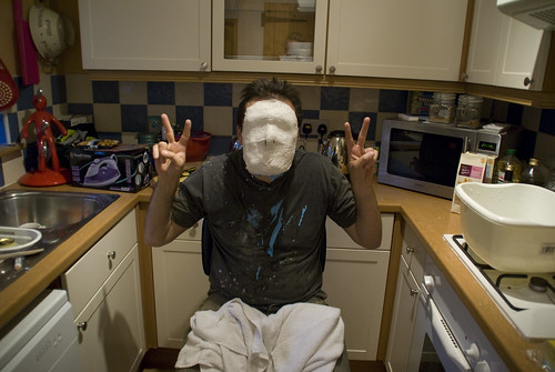 Gareth having his face cast.