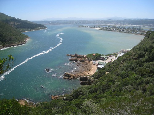 View of Knysna from atop the Heads (cliffs)