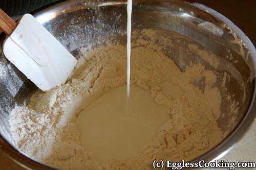 Almond Butter Bread: Add Milk To Flour Mix