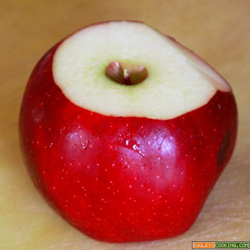 Cut top of apple