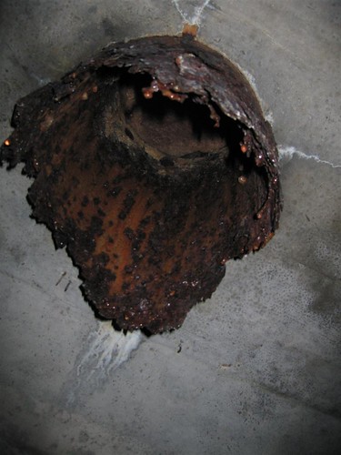 Rusted ceiling fixture