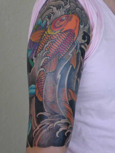 Tattoo Half Sleeve - side view - Koi FIsh and water - Close up - a photo on  Flickriver