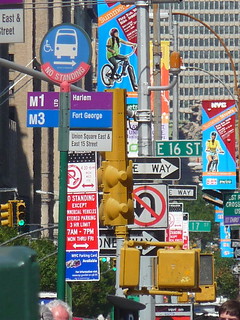 New York has lots of street signs