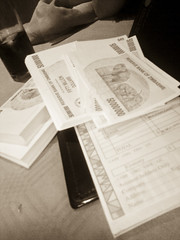 Paying the restaurant bill in Harare