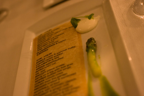 menu and asparagus