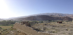 The Bamyan buddhas in the distance