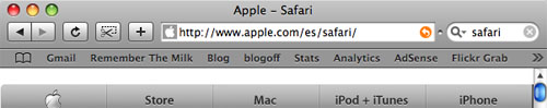 Captura de pantalla de Apple Safari
