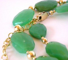 Chrysoprase and 12ct goldfill necklace