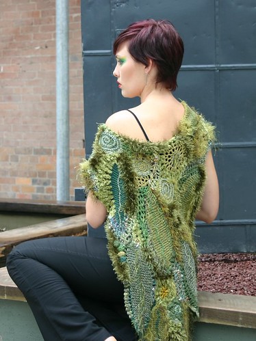 leafy freeform shawl