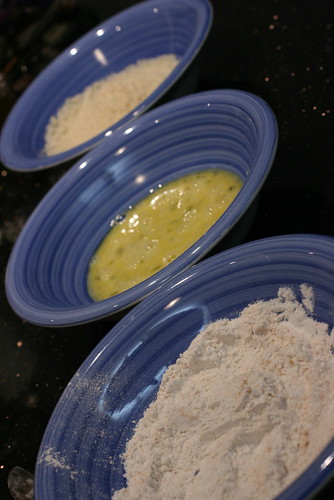 flour, egg, panko