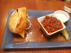 Roast beef Euro and baked beans