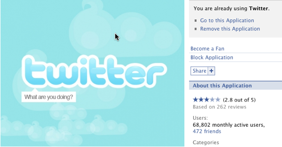 Twitter for Facebook App