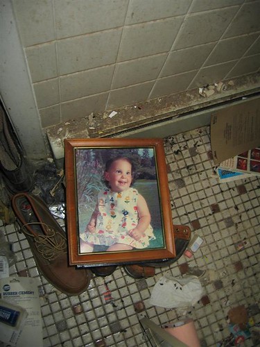 Baby photo in the bathroom