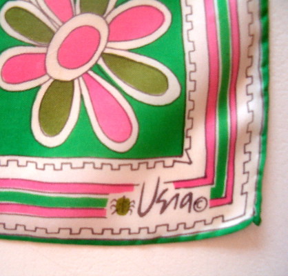 VINTAGE PINK AND GREEN VERA SCARF